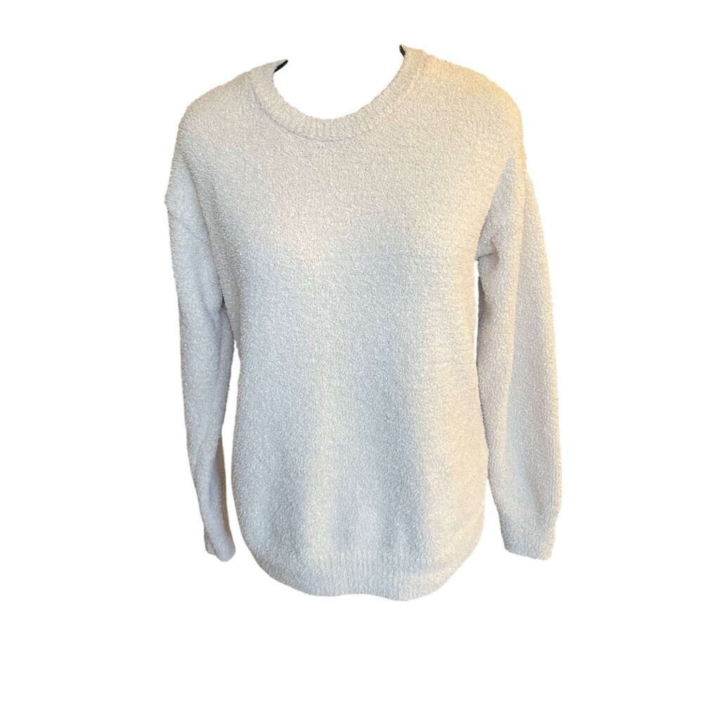 Cupcakes And Cashmere Womens Textured Crewneck Sweater XS White Long Sleeve 100%